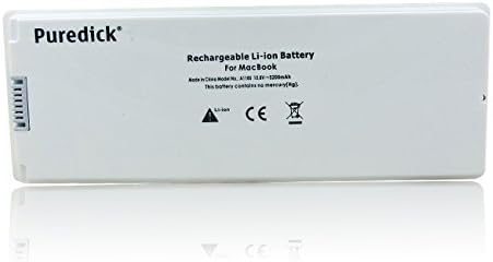 Puredick New Laptop Battery for Apple Macbook 13" A1185 A1181 MA254 MA255 MA472 MA561 MA699 MA700 MB061 Series - 12 Months Warranty[Li-Polymer 10.8V 5200mAh]