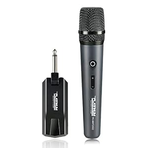 The Platinum Wireless Microphone, UHF Handheld Dynamic Multipurpose Microphone with Volume Control and Rechargeable Receiver, Karaoke Mic for Speaker, Party, Church, Meeting, Wedding