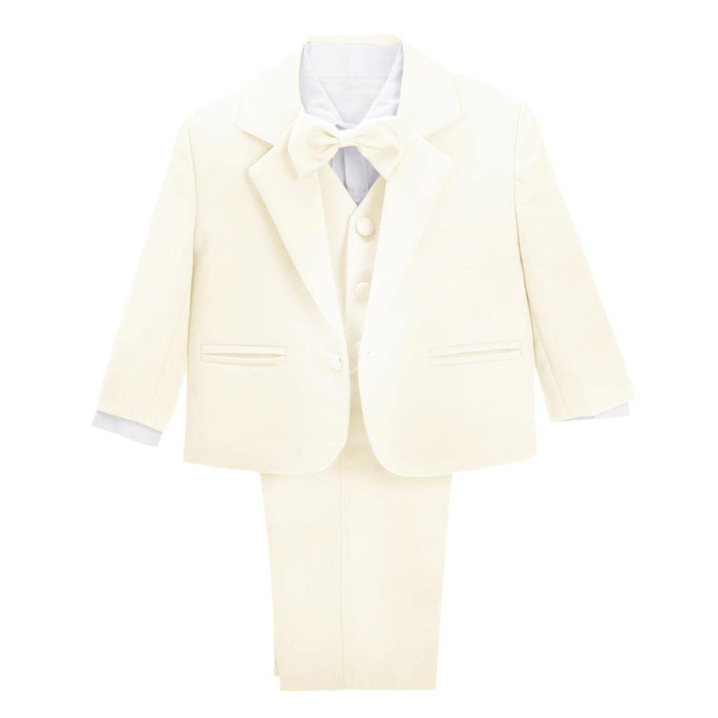 Dressy Daisy Boys 5 Pcs Formal Tuxedo Suits, Baby Toddler Size 3M to 8Y