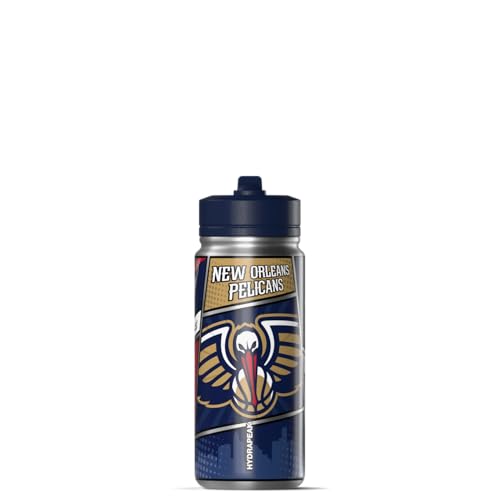 Hydrapeak NBA Officially Licensed New Orleans Pelicans 20oz Comic Style Stainless Steel Water Bottle with Straw Lid, Leakproof Insulated Sports Bottle for Kids, Teens, Adults & Fans