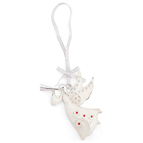 Roman July Birthstone White Trumpet Angel 3 X 2 Zinc Alloy Decorative Hanging Tree Christmas Ornament #TOP19