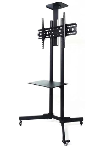 Image of Inlight Rolling /Mobile TV Cart with Wheels for 32-65 Inch LCD LED 4K Flat Screen TVs, TV Floor Stand with Shelf Holds Up to 50 Kgs /110 lbs | Adjustable Height Trolley Max VESA 600 x 400 mm