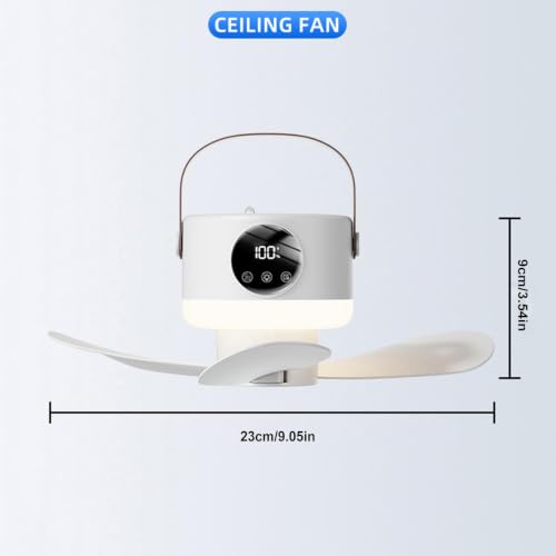 Ventilador de techo portátil con luz de toldo exterior y mando a distancia 7