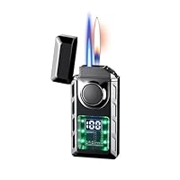 Amazon.co.jp: スマートな金属ライター、防風二重炎ライター