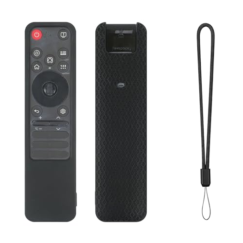 Funda para LG MR-25GA, Funda Protectora de Silicona Suave, Fundas con Textura Antideslizante para mandos a Distancia con cordón (Negro)