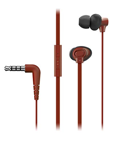 Image of Panasonic RP-TCM130GER Wired in Ear Earphone with Mic (Red)