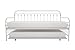Novogratz Bright Pop Twin Daybed with Trundle - Stylish & Multifunctional Frame, Built-in Casters, Metal Twin Daybed Frame, Off-White
