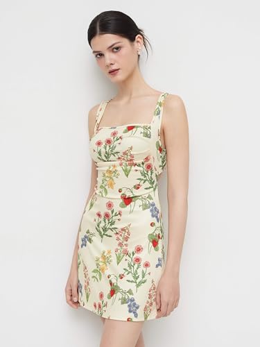 CIDER Women's Summer Floral Dress Square Neck Mini Dress Sleeveless Cute Sundress Party Dresses Trendy 20253