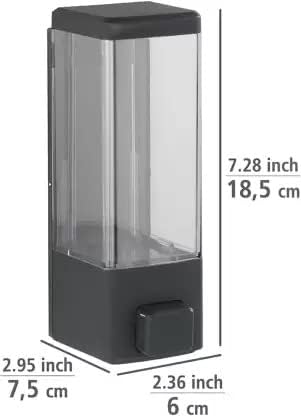Image of 350ml Wall Mount Transparent Liquid Soap Dispenser Use for Foam, Conditioner, Gel, Lotion, Soap, Liquid, Shampoo Dispenser (Black) (Pack of 1)