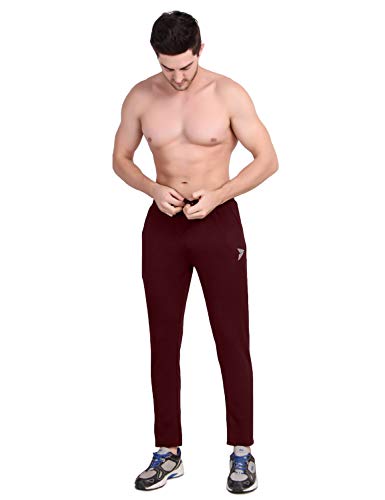 Image of FITINC Athleisure Track Pants for Men| Lycra Slim Fit Mens Dryfit Track Pant with Concealed Zipper Pockets | Quick Dry Pant Style Lower for Men for Home & Workout