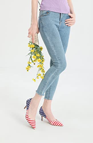 Image of Reindee Lusion Womens Low Kitten Comfortable High Heels Music Note Printed Closed Toe Sexy Pumps Shoes