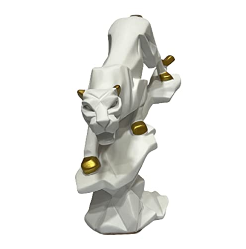 Image of AUGEN Polyresin Jaguar White Idol Statue Showpiece for Home Decor Decoration and Gifting (1 Piece, 9819A)
