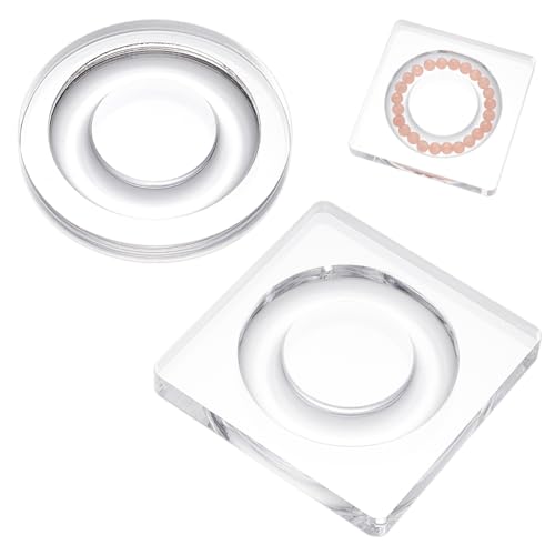 NBEADS 2 espositore per Gioielli con Supporto per Braccialetti In Acrilico, Organizzatore di Bracciali, Supporto Trasparente per Perline per La Creazione di Gioielli, 10x10x1.15cm