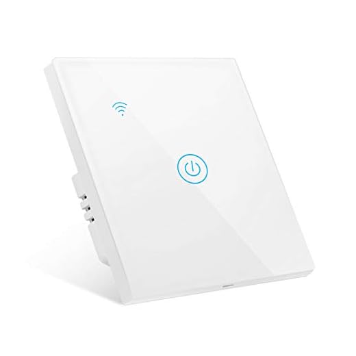Interruptor de Pared Wi-Fi, Interruptor Luz WiFi 1 Vías Interruptor Inteligente compatible con Alexa Google Home Smart Life, Interruptor Táctil de Pared con Temporizador, No se Requiere Cable Neutral