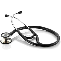 ADC Adscope 601 Convertible Cardiology Stethoscope with Tunable AFD Technology, Adult Diaphragm and Adult Bell or Pediatric Diaphragm, 28 inch Length, Black