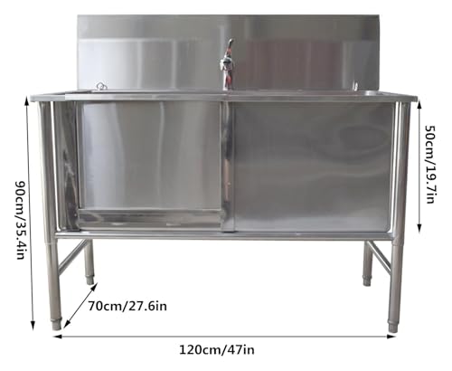 JINMLBO Lavatório de cachorro de 119,4 cm, banheira de chuveiro para cães, estação de lavagem de cãe