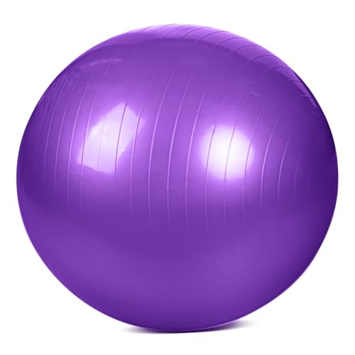 KICHOUSE Yoga Ball Durable Inflatable Stability Ball for Workout Exercise Thickened Includes Air Pump for Home Routines