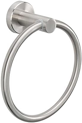 NearMoon Bath Towel Ring, Bathroom Hardware Accessories- Thicken Stainless Steel Hand Towel Holder for Bathroom, Modern Round Towel Hanger Wall Mounted (Brushed Nickel)