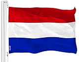 G128 Netherlands Dutch Flag | 3x5 Ft | LiteWeave Pro Series Printed 150D Polyester | Country Flag, Indoor/Outdoor, Vibrant Colors, Brass Grommets, Thicker and More Durable Than 100D 75D Polyester