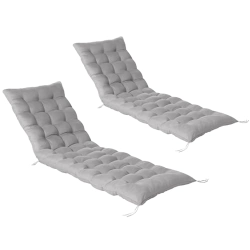 IDMarket - Lot de 2 Coussins universels de transat Adam 180 cm Gris