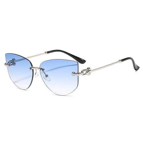 bullabulling Trendy Rimless Cat Eye Sunglasses For Women Sun Glasses Gradient Lens Style UV400