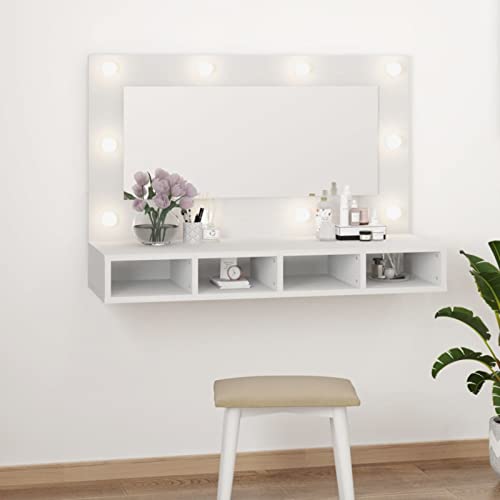 LAPOOH Spiegelschrank Badezimmer-spiegelschrank, Alibertschrank Bad, Toilettenpapier Aufbewahrung, Badezimmer Spiegel Schrank, Badschrank, Weiß 90x31,5x62 cm