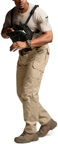 CQR Men's Tactical Pants, Water Resistant Ripstop Cargo Pants, Lightweight EDC Work Hiking Pants, Outdoor Apparel