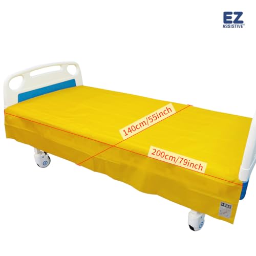 EZ Assistive Patient Transfer Slide Sheet Transfer Draw Sheet for Patient in-Bed Transfer and Repositioning Easy Apply and Use (Yellow-Flat 56 * 78 Inches)