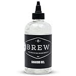 Beard Shave Gel by BREW Grooming – Clear Gel for Perfect Edging & Smooth Shaving – Made With Hops, Barley, Yeast Oil – Reduces Razor Irritation, Cuts & Nicks – Moisturizes, Cleans, Softens – 8 fl oz