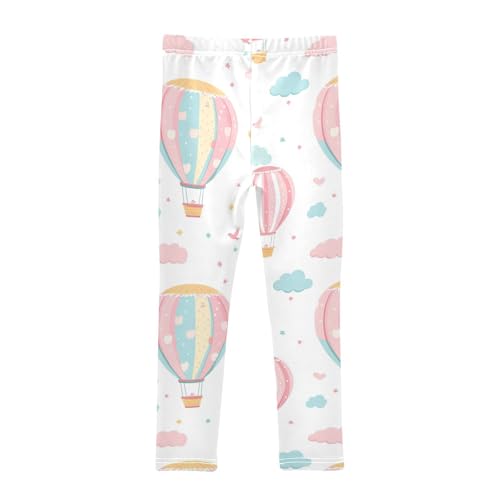 Cute Hot Air Balloons Girls' Leggings Toddler Doodles Kids Yoga Pants Dance Active Tights 4T2