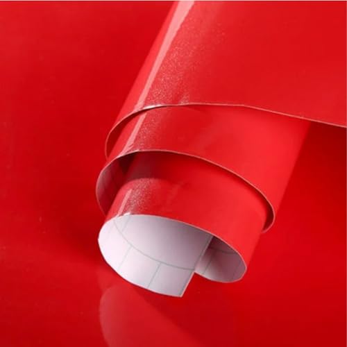 Image of ONETON Glossy Red Contact Paper Decorative Self Adhesive Counter Top Peel and Stick Wallpaper for Kitchen Cabinets Shelf Drawer Liner Desk Dresser (RED Glossy WP, 24x80 inch)