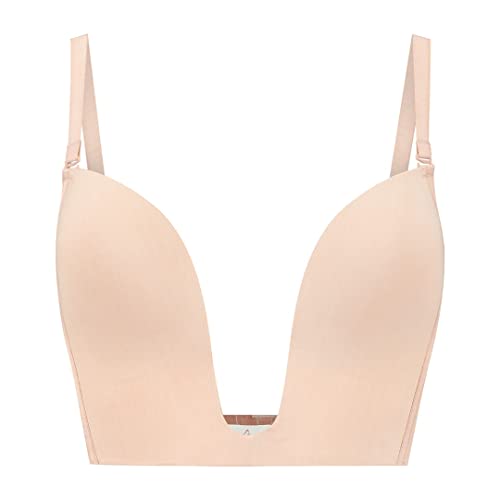 Bye Bra Damen Bügel-BH Ultra Plunge Bra - Beige - Größe L