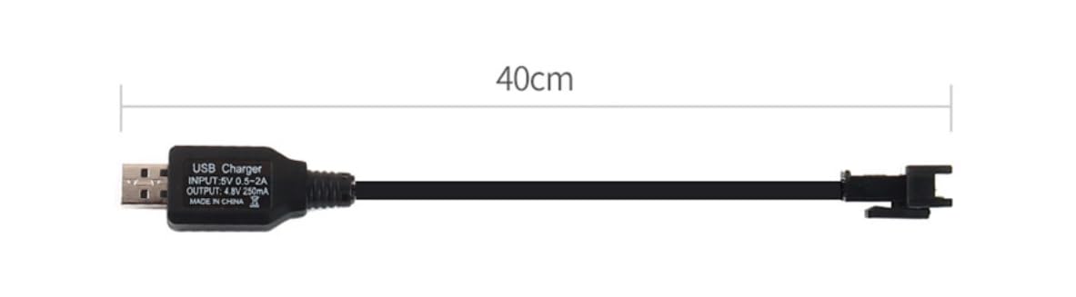 4 Cavi Caricabatterie USB 7.2V Con Connettore SM-2P | Per Batterie Ni-Cd Ni-Mh LiPo 7.2V | Adatti Per Auto RC, Drone, Escavatori