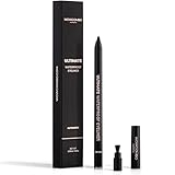 WOWCOMBO Ultimate Waterproof Eyeliner Pencil with Built-in Sharpener - Smudge-Proof - Long Lasting - Stays On All Day - Creates Bold & Defined Lines - Eye Makeup for All Ages & Skin Types (BLACK)