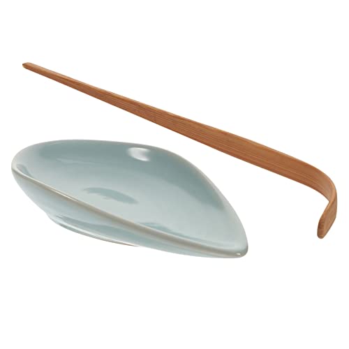 Mobestech 1Set Ceramic Tea Scoop for Loose Tea Lightweight Practical Teaspoon Non Handle Design Accessory for Brewing Decorative and Functional Tea Dispenser