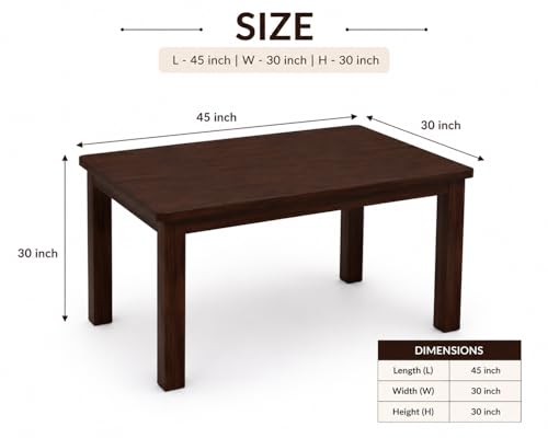 Image of VK Furniture Premium Solid Wood 4 Seater Dining Table Set of 4 for Home | Sheesham Wood Dining Table with High Back Cushioned 4 Chairs Walnut |Dinning Table 4 Seater Chairs for Home| Benze Walnut