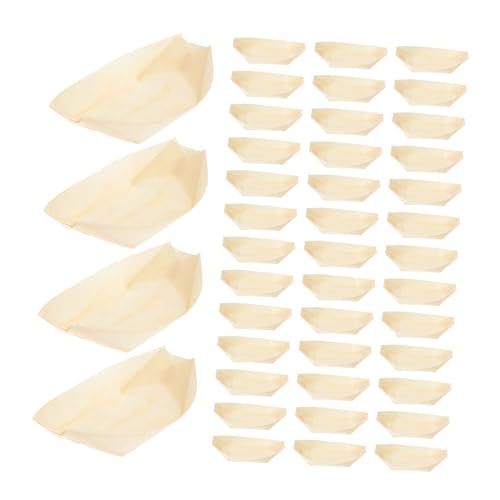 100 platos de sushi desechables de madera sintética 6 pulgadas miniatura 1