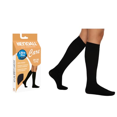 KENDALL Meia 3/4 Alta Compressão 20-30 mmhg Care Para Circulação Masculina, Preto, GG