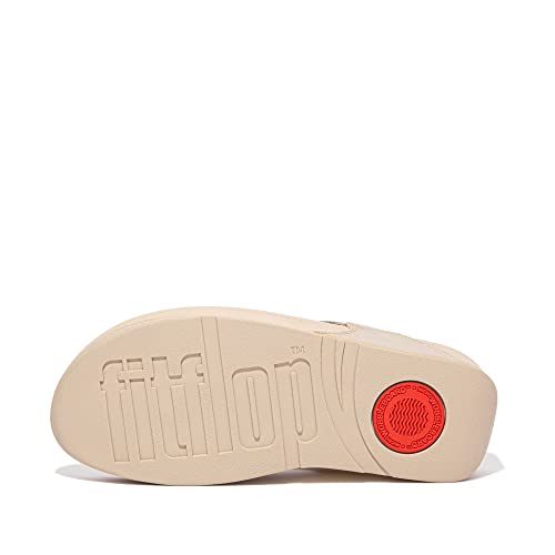 Image of FitFlop Womens iQushion Rubber Flip-Flops with Contoured Footbed for Walking, Lightweight Ergonomic Flip Flop Sandals with Arch Support and Foot Impact Pillows