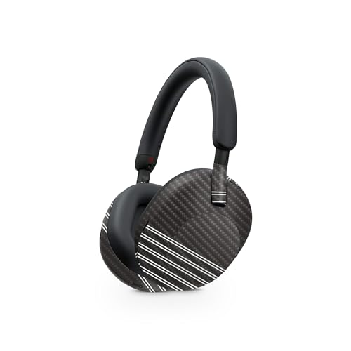 Image of MightySkins Carbon Fiber Skin Compatible with Sony WH-1000XM5 Headphones - Pinstripe | Protective, Durable Textured Carbon Fiber Finish | Easy to Apply, Remove, and Change Style