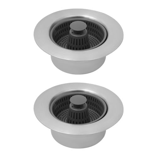 Colador para fregadero 3 en 1, 2 piezas acero inoxidable