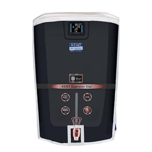 Image of Water Purifier Cover Compatible with Kent Supreme Star RO+UV+UF+TDS - Dustproof, Waterproof, Oil Stain Protection, Transparent Front, Velcro Closure, Fits Wall-Mounted /Table-Top