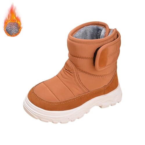 Kids Snow Boots for Boys Girls Winter High Top Non-Slip Shoes Cold Weather Faux F𝘂r Lined Kids Rain Girl Chukka Boot2
