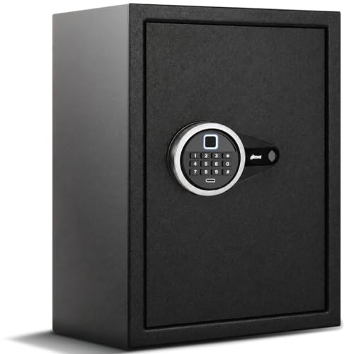 Ozone 50 Litres Biometric Fingerprint Safe Locker for Home & Office - 3-in-1 Access (Fingerprint, Password & Emergency Key) | Motorized Lock | LED Key