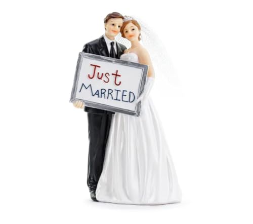 Hochzeitspaar Figuren Just Married Brautpaar Tortenaufsatz 15 cm