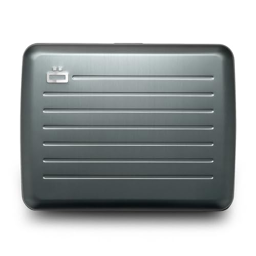 Image of OGON -DESIGNS- Aluminum wallet, Large capacity with metal lock, RFID Protection against fraud and demagnetization, Smart Case OSLO Large model