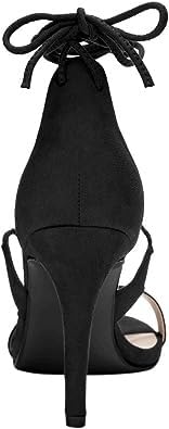 GLO GLAMP Strappy Platform Lace Up Stiletto Heels Sandals for Women (Black, 5) (B0CL2CR47W) Amazon Price History, Amazon Price Tracker