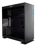 in Win 303 Black ATX Mid Tower Computer Case with Tempered Glass, Black