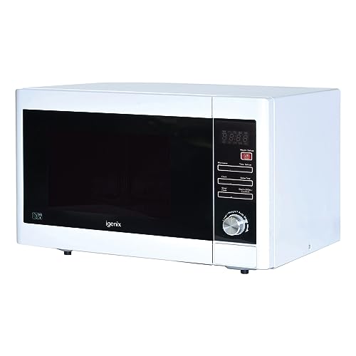 Igenix 30L 900W White Solo Digital Microwave - 5 Power Levels and 10 Auto Cooking Menus, Defrost Function and 95 Minute Timer - IG3093