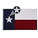 AMZFLAG Cotton Texas Flag 2x3 Ft Heavy Duty for Outdoor, Embroidered Star Cloth Texas State Flags TX 24x36 Inch, Vivid Color TX Flags with 2 Brass Grommet
